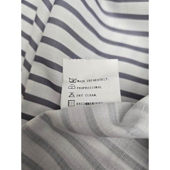 Zolucky Womens Striped Button-Down dress Large Polyester White & Gray - Picture 7 of 7
